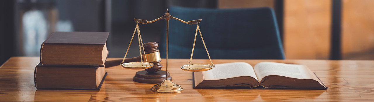 A banner image showing Lady Justice symbolizing human rights